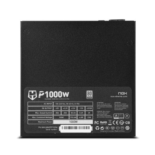 Fuente de Alimentación ATX 1000W NOX Hummer P1000, imagen 3