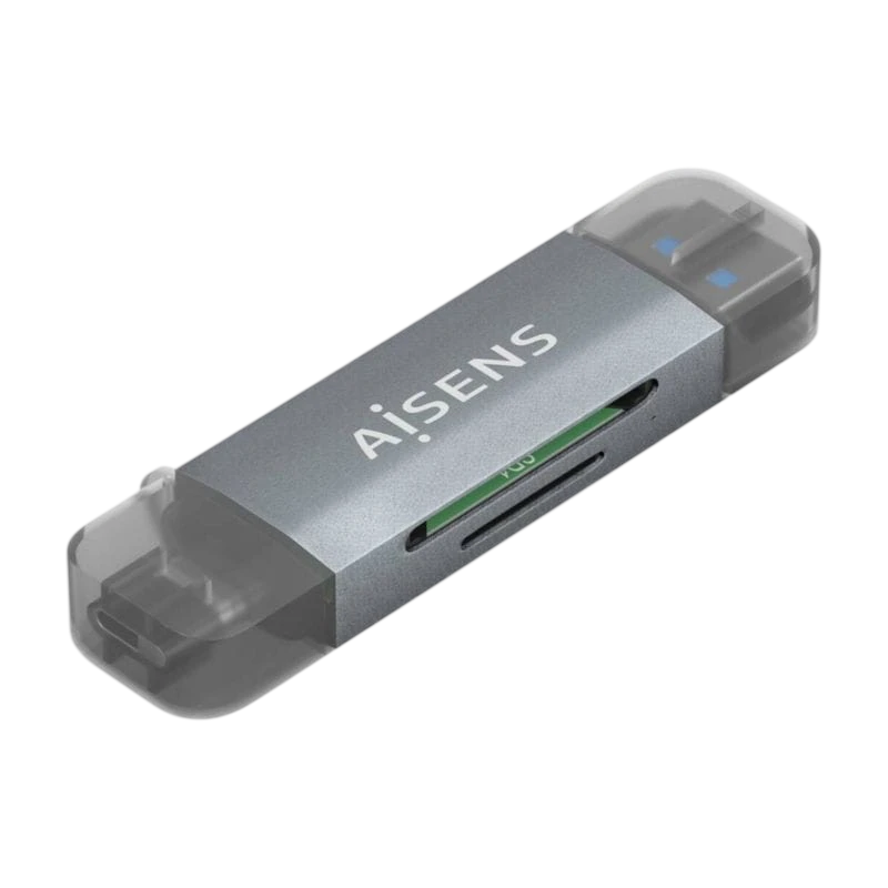 AISENS ASCR-2AC08-GR Gris Externo USB 3.0 SD/microSD Lector de tarjetas