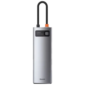 Baseus Metal Gleam 8 en 1 Tipo-C 3x USB 3.0 PD HDMI RJ45 Lector de tarjetas SD MicroSD Hub USB