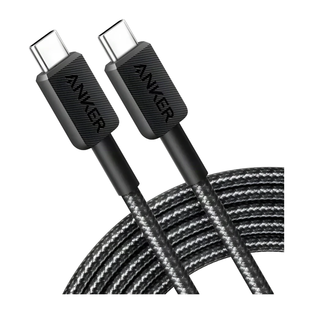 Cable usb Anker 322 USB-C a USB-C 60W 0,9m Negro