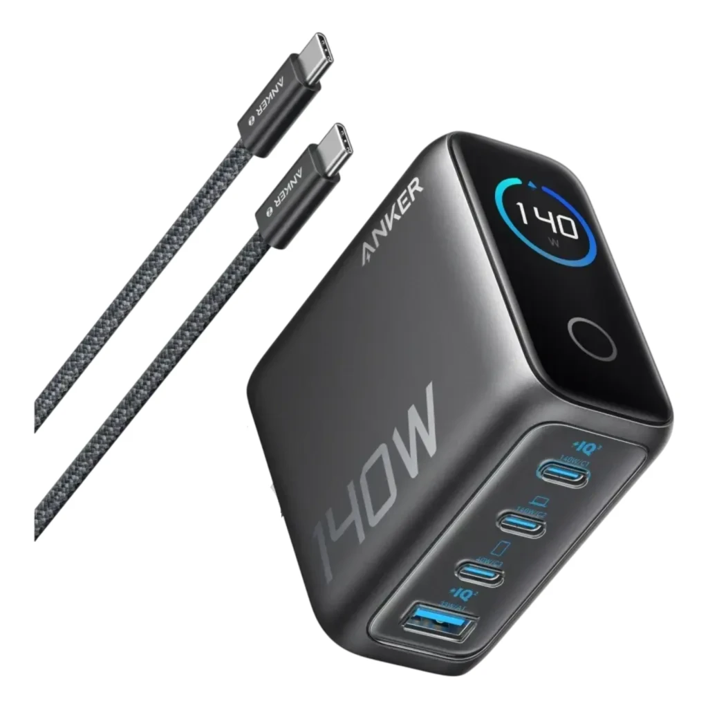 Cargador Anker Zolo GaN 140W Gris 1x USB-A + 3x USB-C