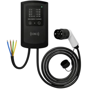 Cargador de coche eléctrico con Estación de Carga 32A/22KW/Sin enchufe (trifásica)/5M/LCD EV Tipo 2 corriente ajustable