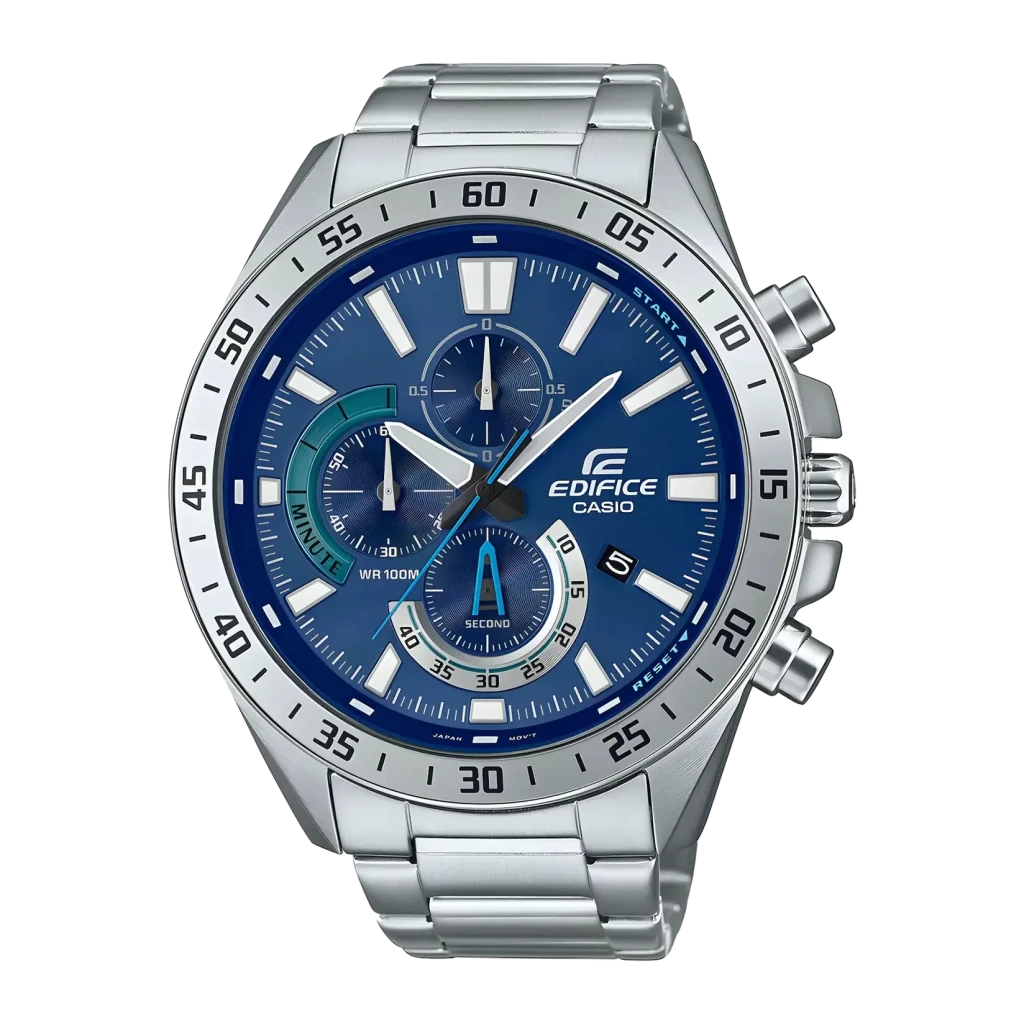 Casio Edifice EFV-620D-2AV Plata Azul Cronógrafo Analógico Batería 3 Años 10ATM