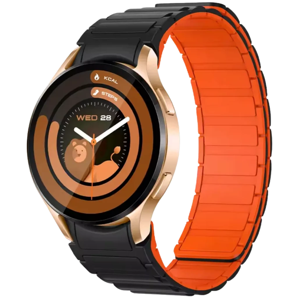 COLMI I28 Ultra Dorado Correa Magnética Negro/Naranja 1,43 pulgadas AMOLED 7 días IP68 Smartwatch