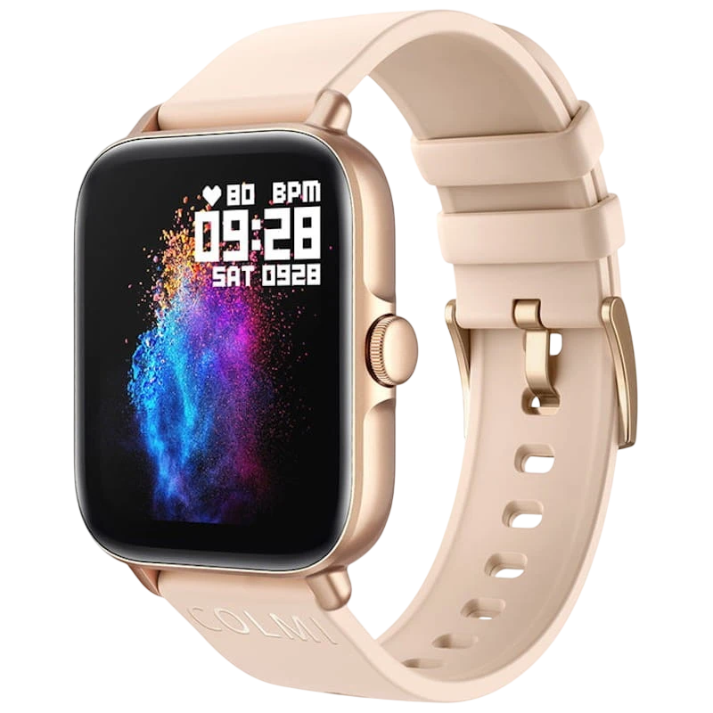 COLMI P28 Plus Dorado Correa Silicona Crema 1,69 pulgadas TFT 7 días IP67 Smartwatch