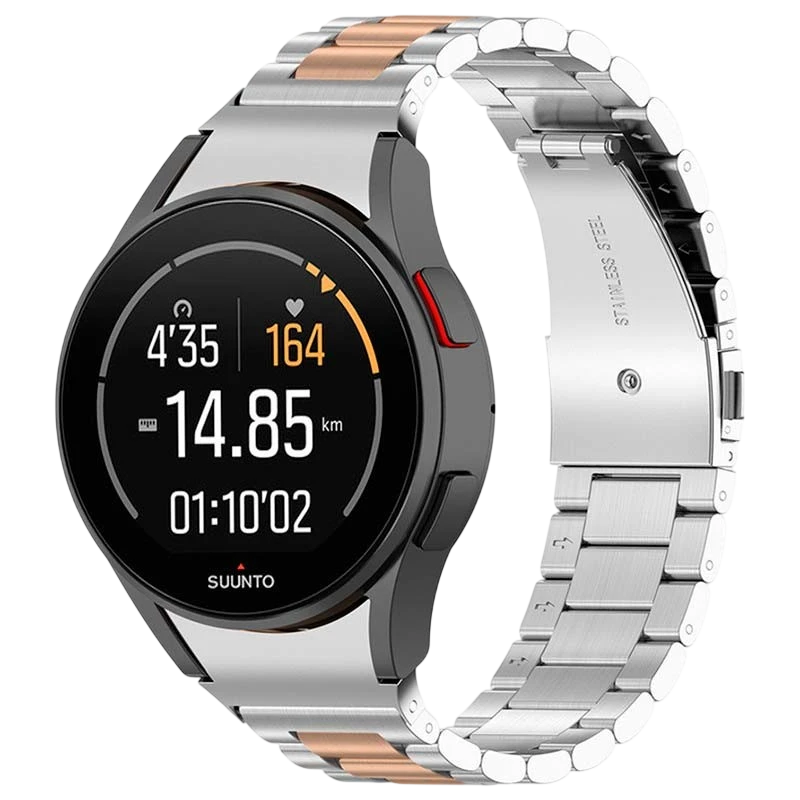 Correa Metal Eslabones Samsung Galaxy Watch 4/5/6 Plata+Dorado Rosa