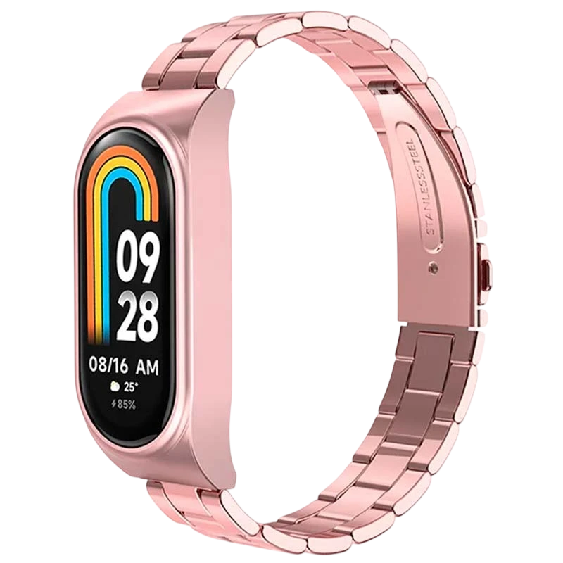 Correa Metal Eslabones Xiaomi Mi Smart Band 9 / Mi Smart Band 8 Rosa