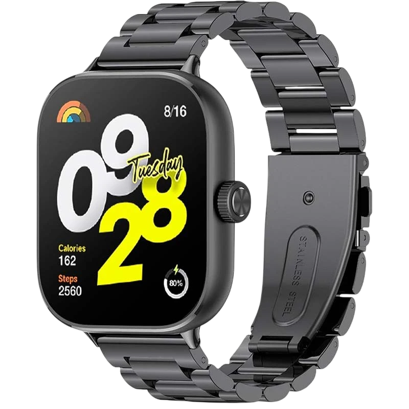 Correa Metal Eslabones Xiaomi Smart Band 10 Pro / 9 Pro / 8 Pro y Redmi Watch 6 / 6 Active / 6 Lite / 5 / 4 Negro