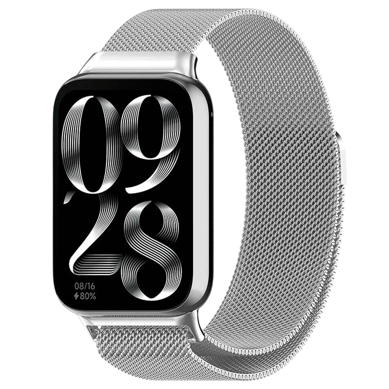 Correa Milanesa Magnética Xiaomi Smart Band 10 Pro / 9 Pro / 8 Pro y Redmi Watch 6 / 6 Active / 6 Lite / 5 / 4 Plata