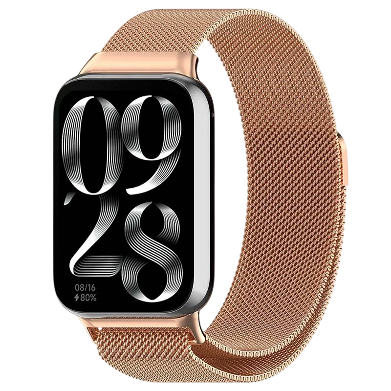 Correa Milanesa Magnética Xiaomi Smart Band 10 Pro / 9 Pro / 8 Pro y Redmi Watch 6 / 6 Active / 6 Lite / 5 / 4 Dorado Rosa