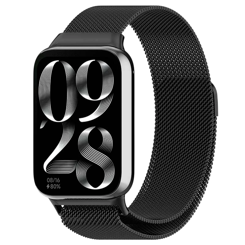 Correa Milanesa Magnética Xiaomi Smart Band 10 Pro / 9 Pro / 8 Pro y Redmi Watch 6 / 6 Active / 6 Lite / 5 / 4 Negro