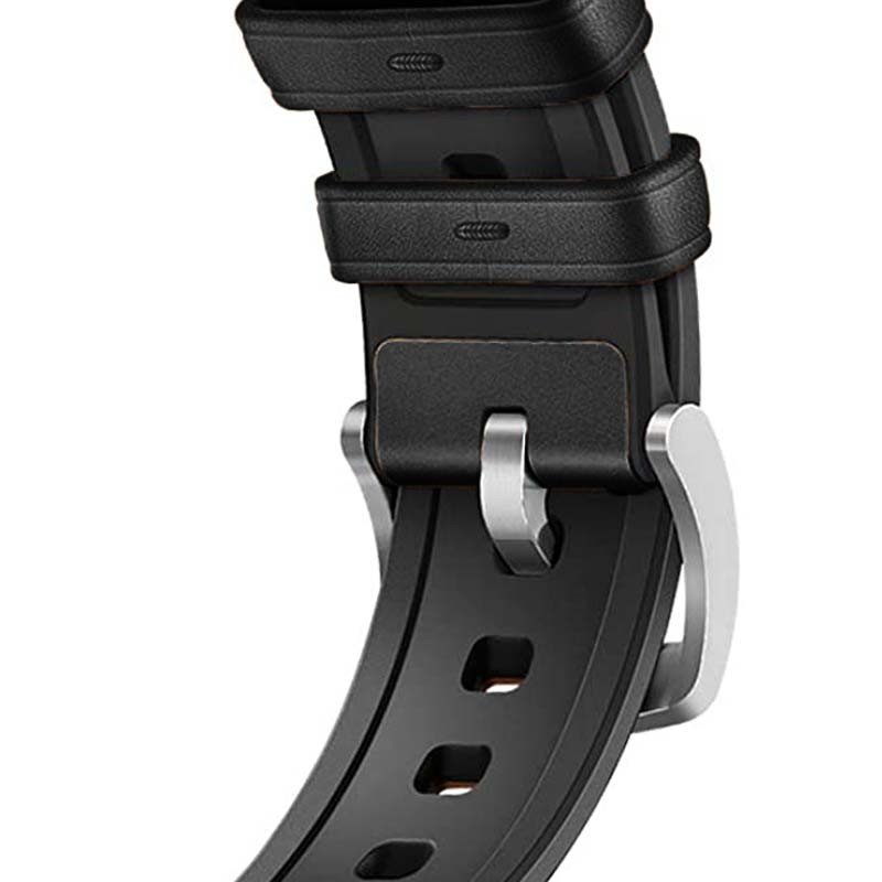 Correa Universal Cuero Premium 20mm para Smartwatch Xiaomi/Amazfit/Samsung/Huawei/Realme/Ticwatch Negro