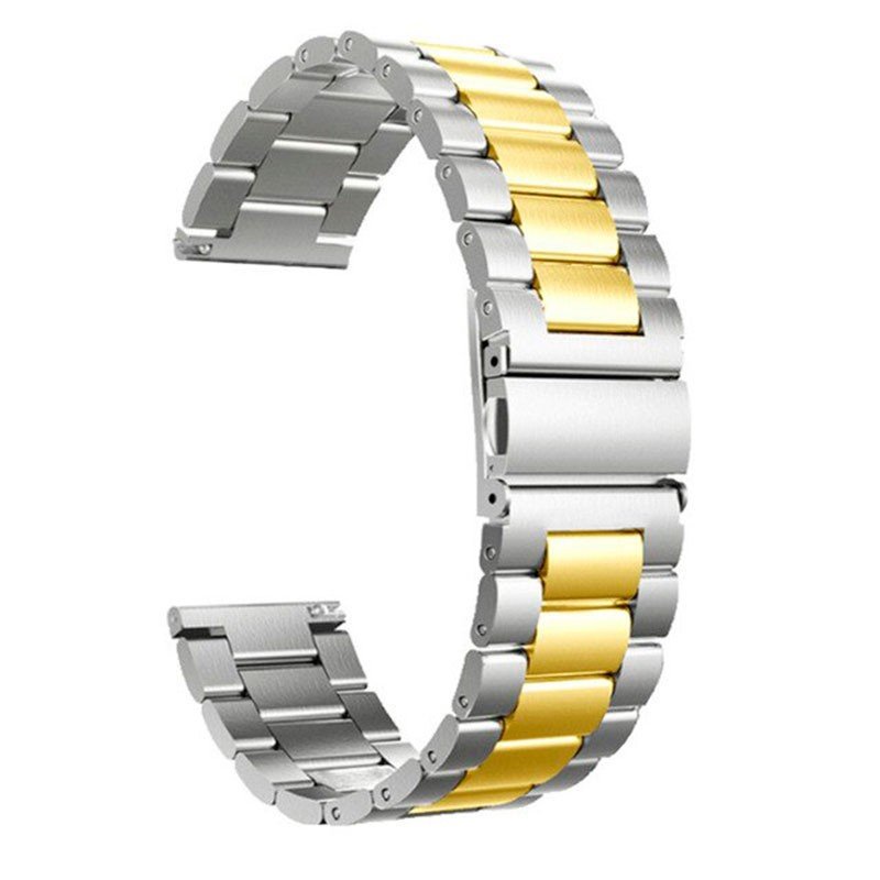 Correa Universal Metal Eslabones Dual 20mm para Smartwatch Xiaomi/Amazfit/Samsung/Huawei/Realme/Ticwatch Dorado