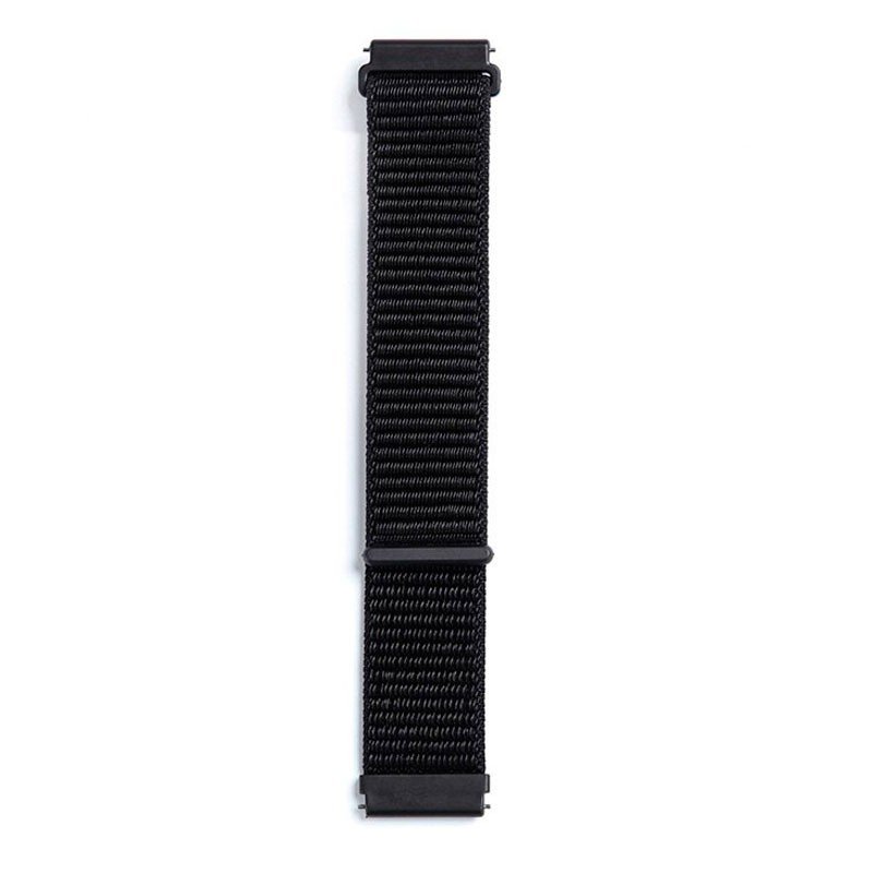 Correa Universal Nailon 20mm para Smartwatch Xiaomi/Amazfit/Samsung/Huawei/Realme/Ticwatch Negro