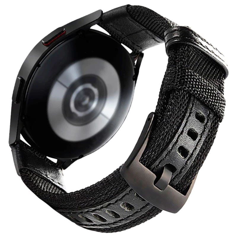 Correa Universal Nailon Ajustable 20mm Negra para Smartwatch Xiaomi/Amazfit/Samsung/Huawei/Realme/Ticwatch