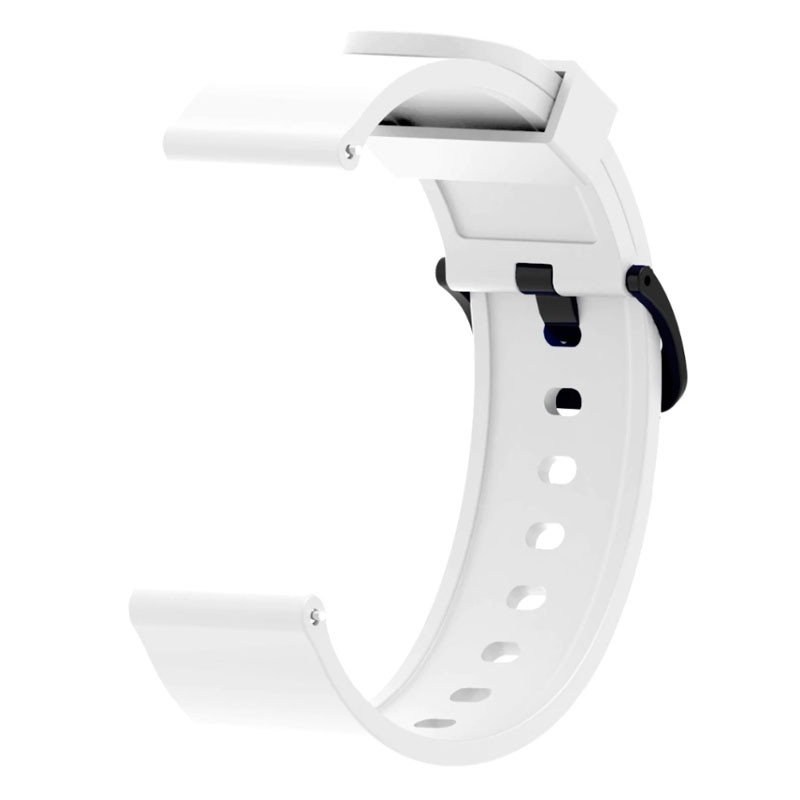 Correa Universal Silicona Gum 20mm para Smartwatch Xiaomi/Amazfit/Samsung/Huawei/Realme/Ticwatch Blanco