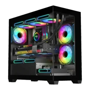 Darkflash C218M 2 Paneles Cristal Templado Mini Tower mATX/ITX Negro 6 ventiladores Caja PC
