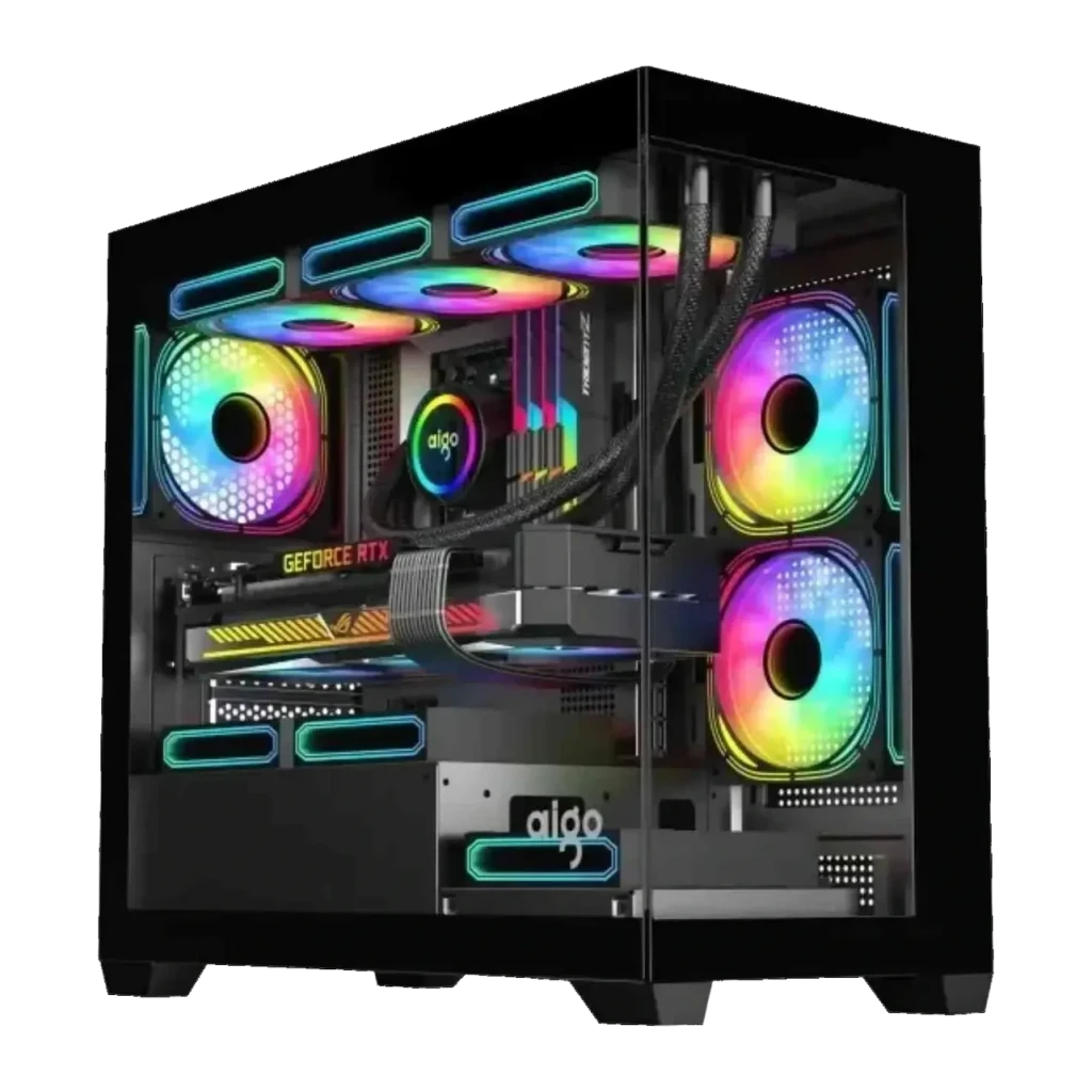 Darkflash C218M 2 Paneles Cristal Templado Mini Tower mATX/ITX Negro 6 ventiladores Caja PC