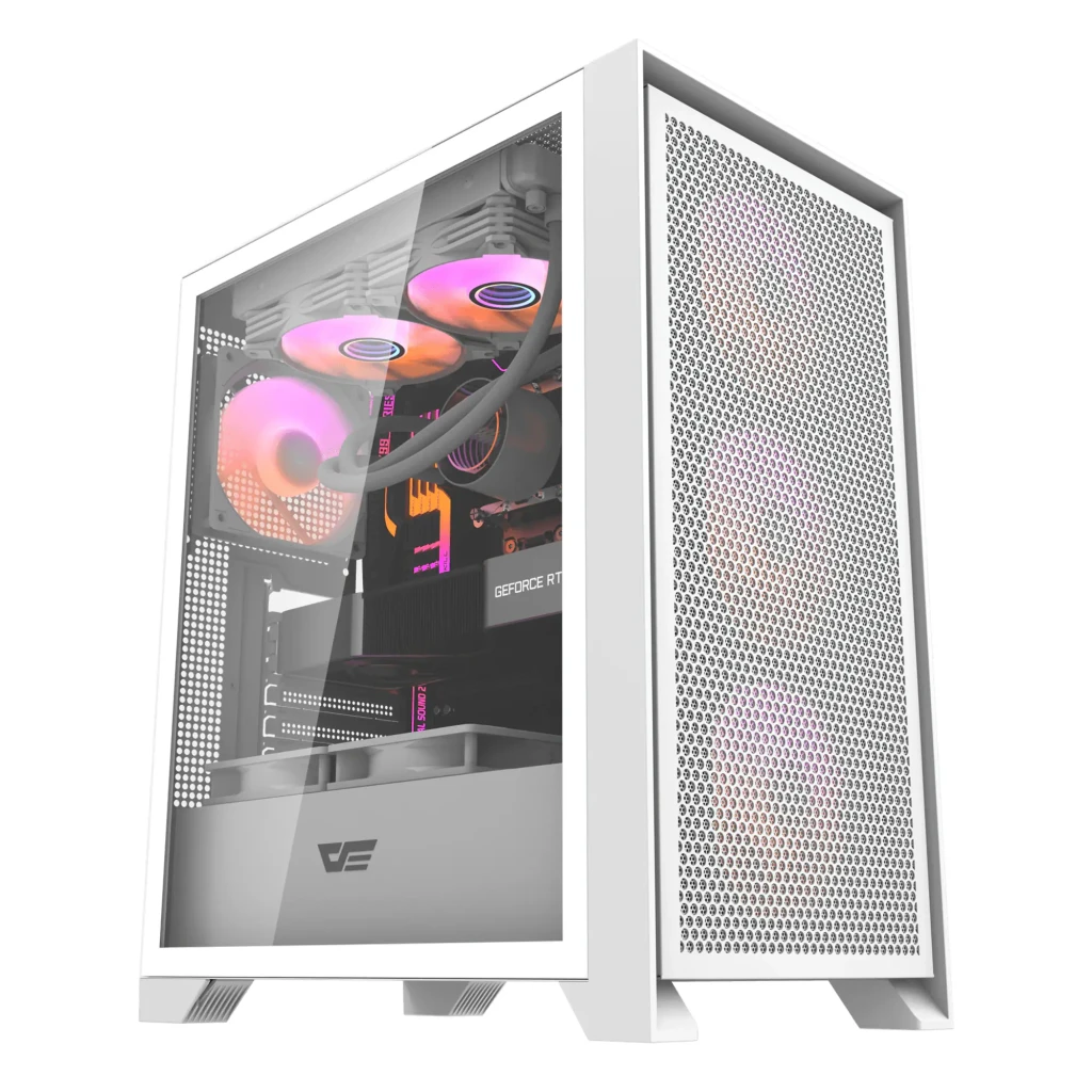 Darkflash DRX70 Mesh Cristal Templado ATX/mATX/ITX Blanco Midi Tower 3 ventiladores Caja PC