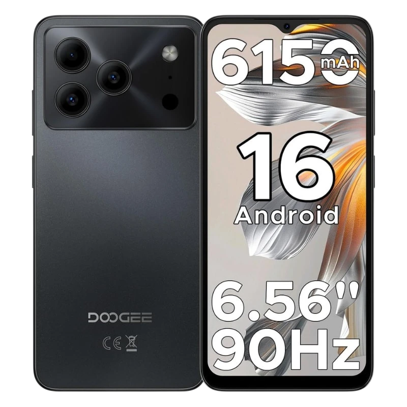 Doogee Note 56 Plus 6GB/256GB Negro 6,56 pulgadas IPS 90Hz 50MP 6150mAh NFC