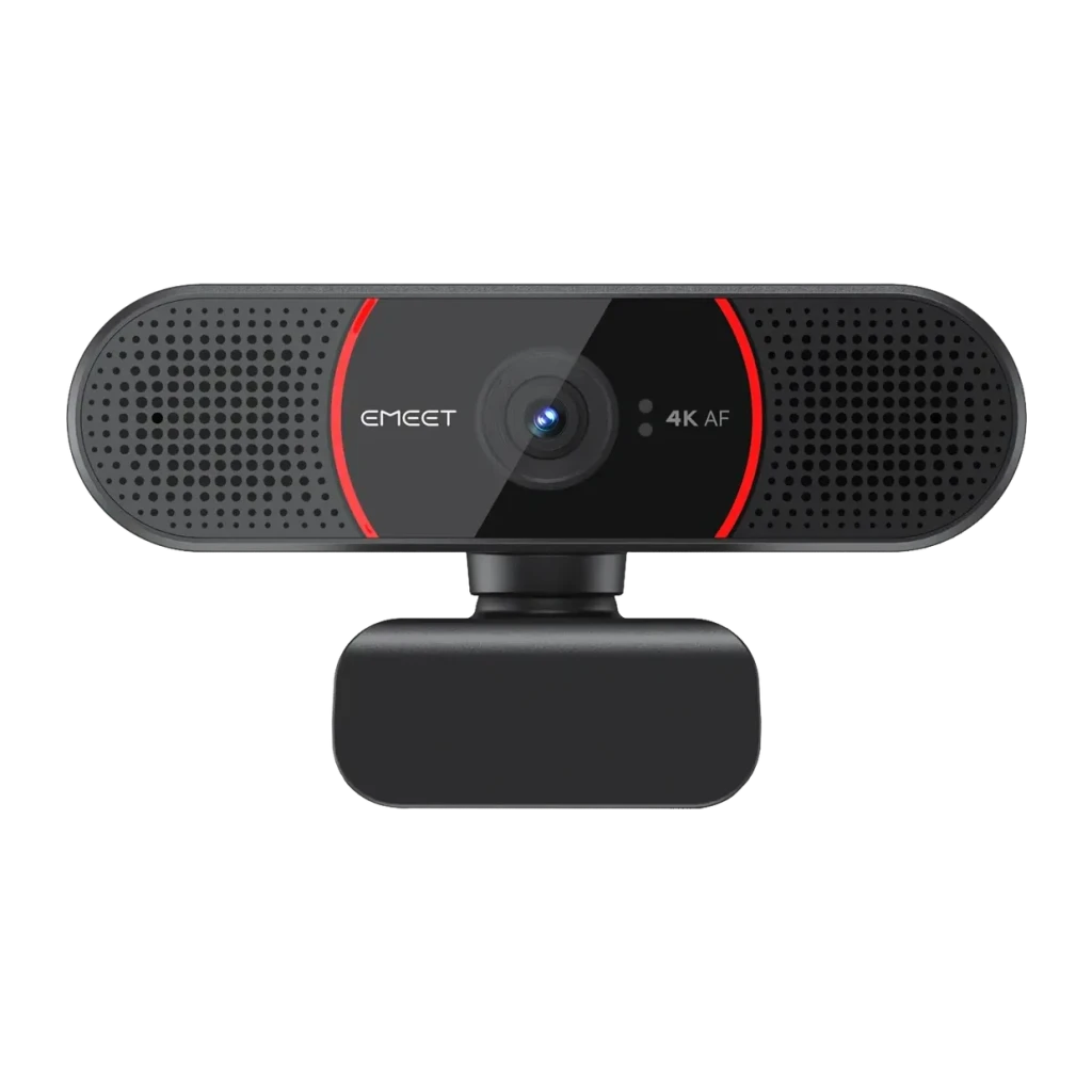 eMeet C960 4K Negro/Rojo autoenfoque micrófono Webcam