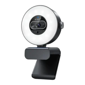 EMEET SmartCam S600L con Aro de Luz 4K 30fps 2 Micrófonos Negro autoenfoque Webcam