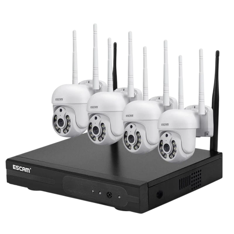 Escam WNK714 4 cámaras Blanco 3MP WiFi Kit de videovigilancia