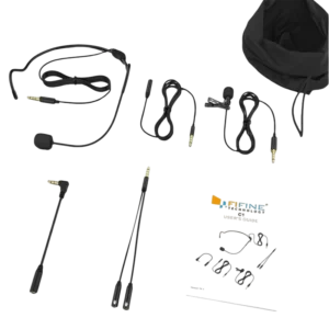 Fifine C1 con Headset omnidireccional jack 3,5 mm Micrófono de solapa