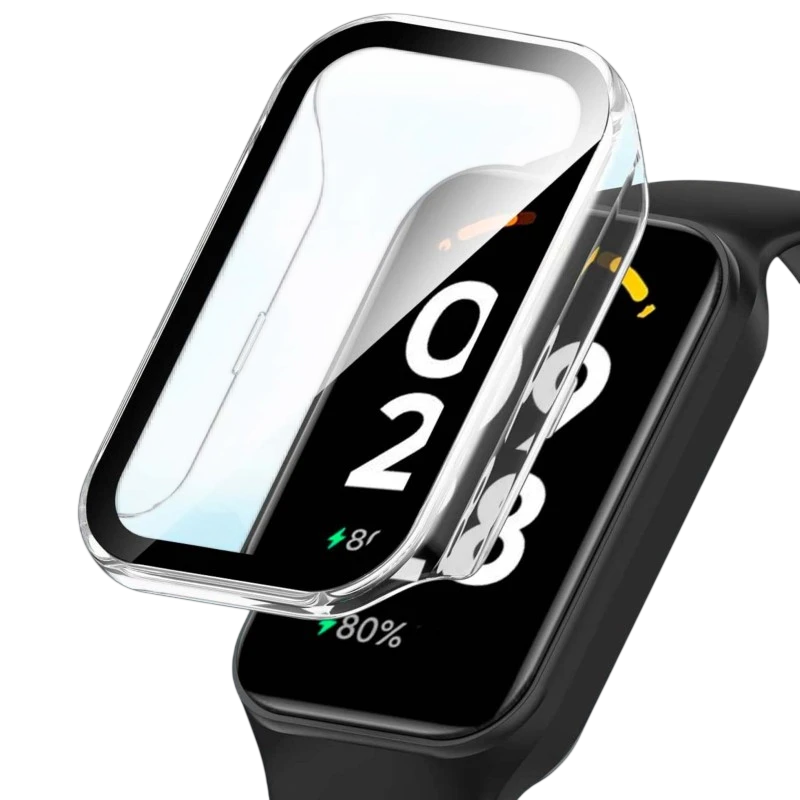 Funda PC + Cristal Templado Xiaomi Mi Smart Band 8 Active Transparente