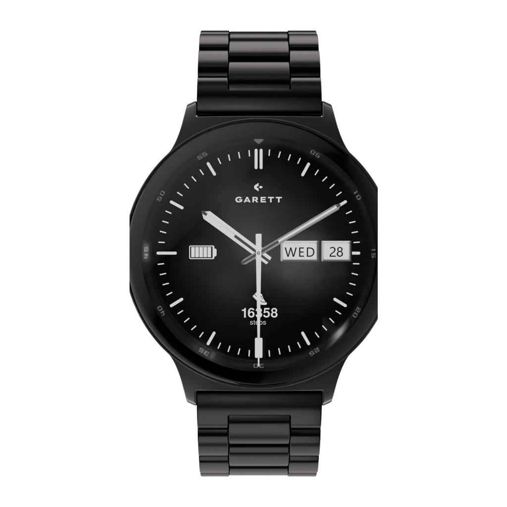 Garett Quantum Black Steel 43 mm Negro 1,43 pulgadas AMOLED Llamadas Bluetooth 7 días +100 deportes IP68 Smartwatch