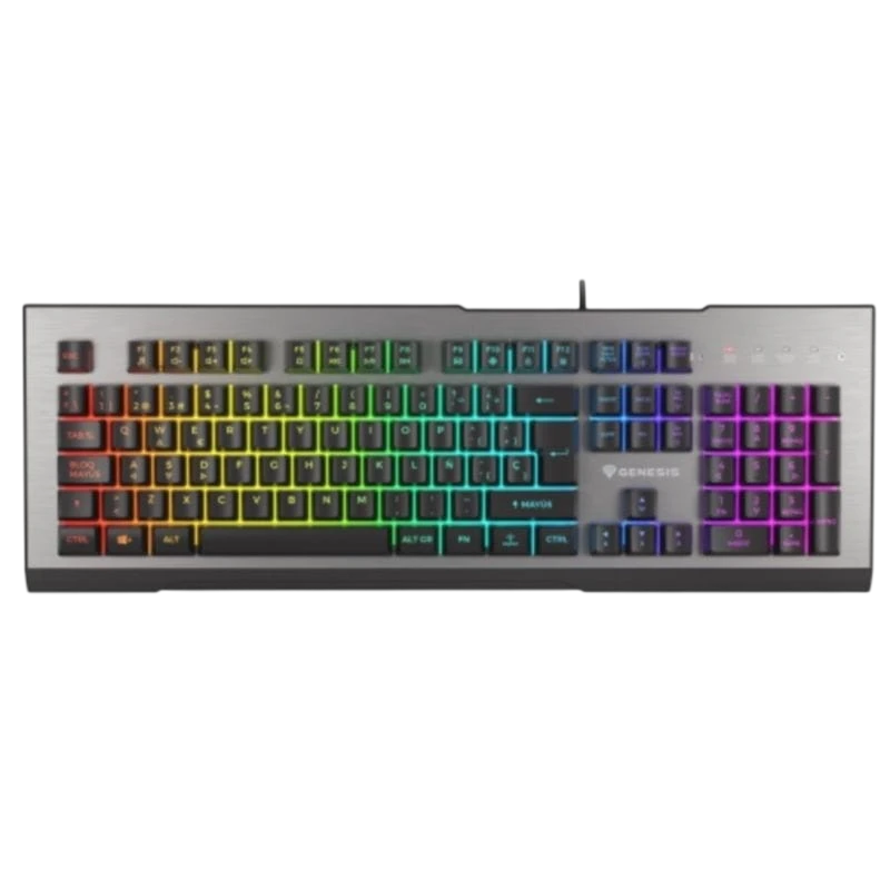 Genesis Rhod 500 RGB 8 ms Negro/Plata Teclado