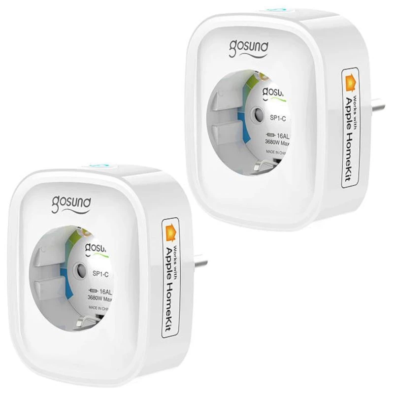 Gosund SP1-H Blanco Pack ×2 compatible con HomeKit 16A WiFi Enchufe inteligente