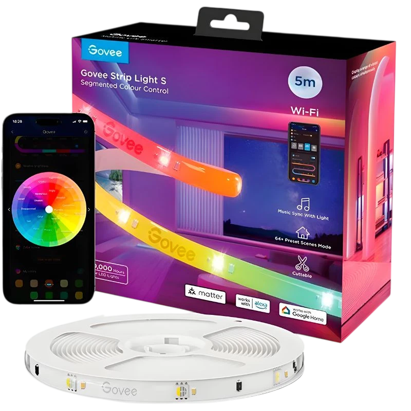 Govee H612A WiFi RGBIC 5 m Matter Bluetooth compatible con Alexa y Google Tira LED