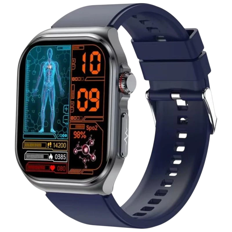 Hello ET585 Silicona Azul 2,04 pulgadas AMOLED NFC 10 días +130 deportes IP68 - Reloj inteligente