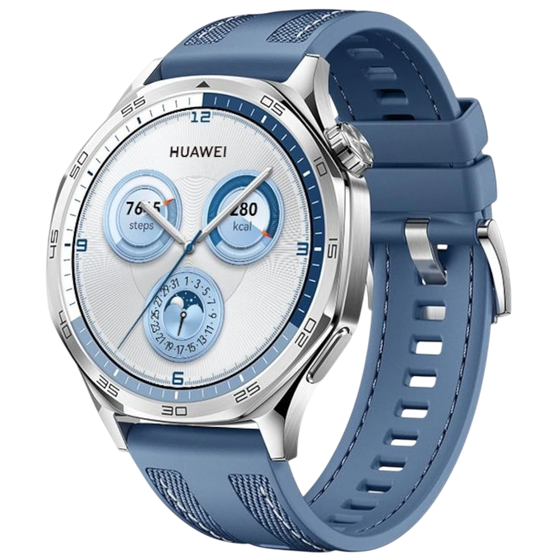 Huawei Watch GT5 46 mm Correa Tejido Azul 1,43 pulgadas AMOLED GPS 14 días +100 deportes 5ATM IP69K