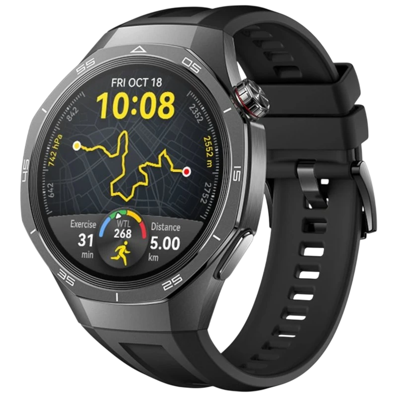 Huawei Watch GT5 Pro 46 mm Correa Fluoroelastómero Negro 1,43 pulgadas AMOLED GPS 14 días +100 deportes 5ATM IP69K