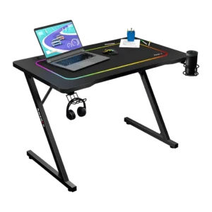 Huzaro Hero 1.8 MDF con Acero Reforzado 100x60cm gestión de cables soporte para auriculares Mesa gaming