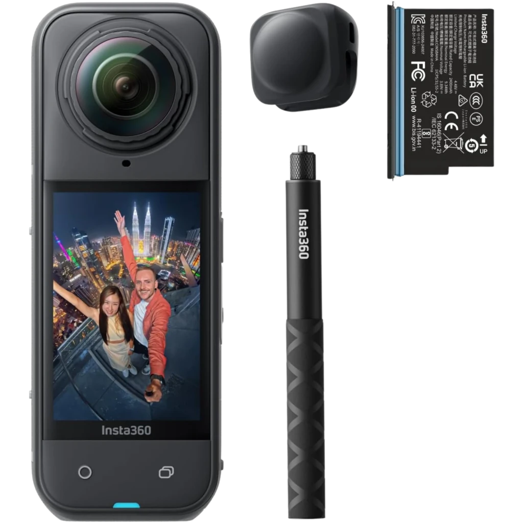 Insta360 X5 Negro Medianoche 8K FlowState sumergible 15 m Cámara deportiva