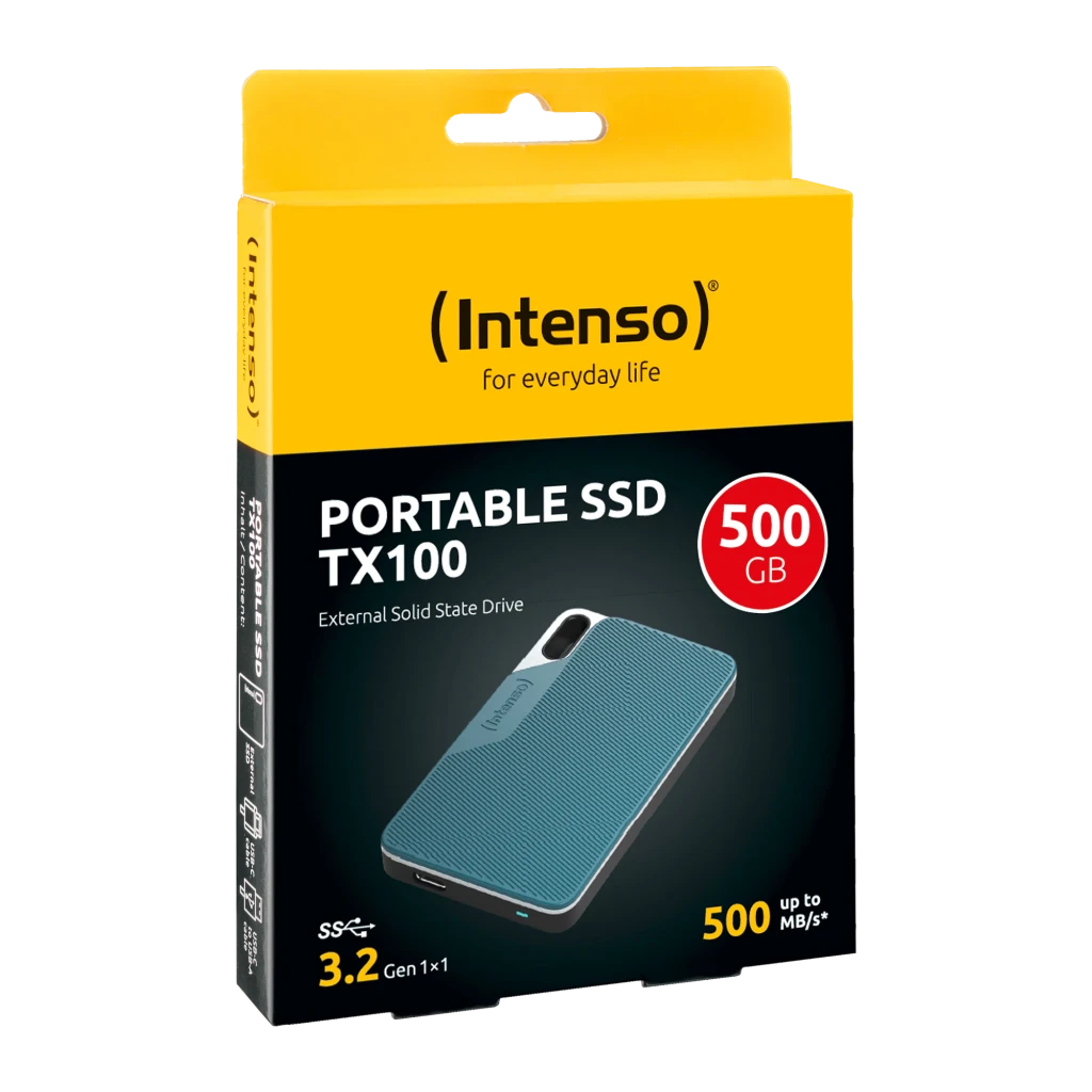 Intenso TX100 500GB USB 3.2 Gen 1 500MB/s Resistente a golpes SSD externo