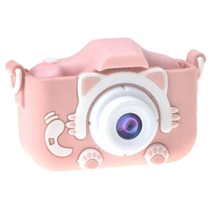K1C Versión Mejorada 600mAh Funda Gato Rosa 2 pulgadas tarjeta 32GB Cámara digital para niños