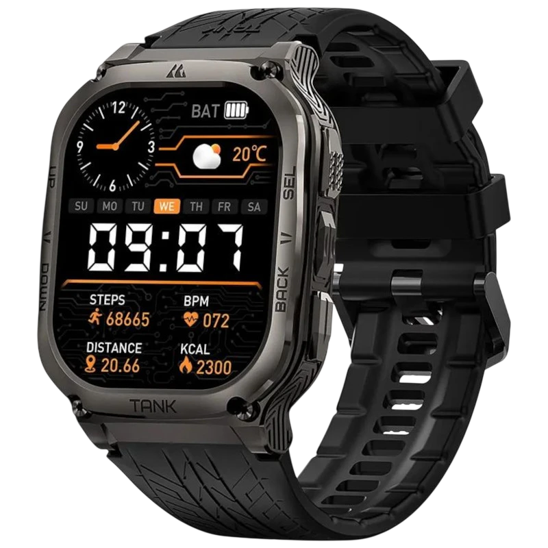 KOSPET Tank M3 Negro 1,96 pulgadas AMOLED 15 días +170 deportes 5ATM IP69K Smartwatch