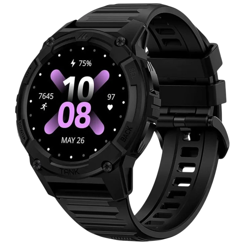 KOSPET Tank S2 Negro 1,32 pulgadas AMOLED GPS 10 días +170 deportes 5ATM IP69K Smartwatch