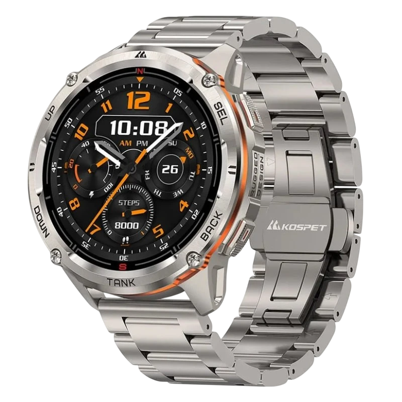 KOSPET Tank T3 Ultra 2 Plata Edición Especial 1,43 pulgadas AMOLED GPS 5 días +170 deportes 5ATM IP69K Smartwatch
