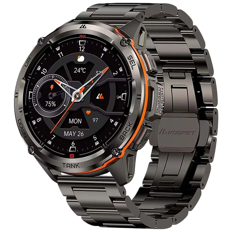 KOSPET Tank T3 Ultra Negro Edición Especial 1,43 pulgadas AMOLED GPS 15 días +170 deportes 5ATM IP69K Smartwatch