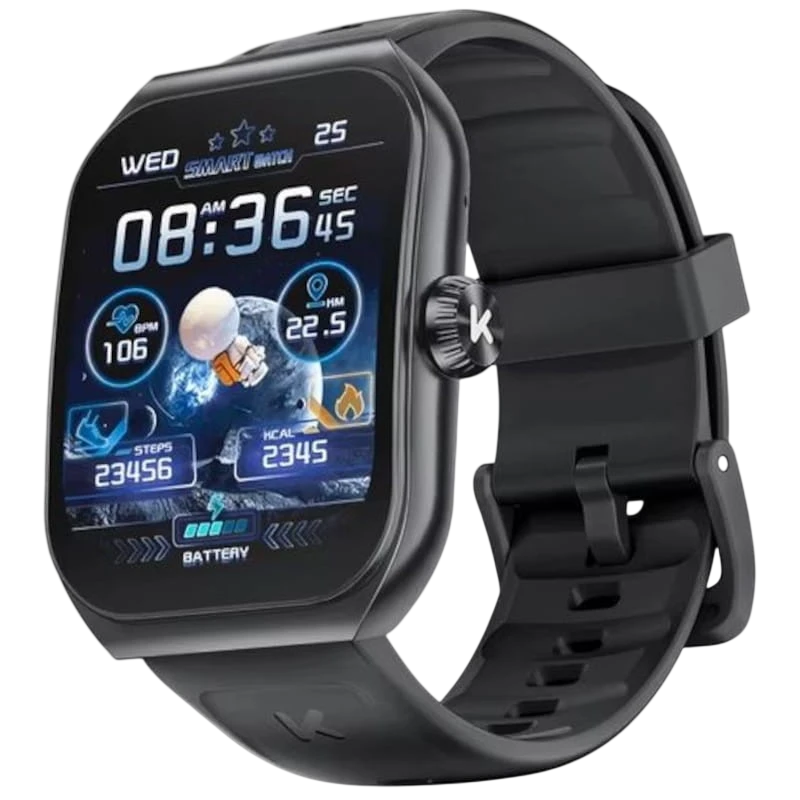 Kumi KU7 Negro 1,96 pulgadas AMOLED 5 días +100 deportes IP68 Smartwatch