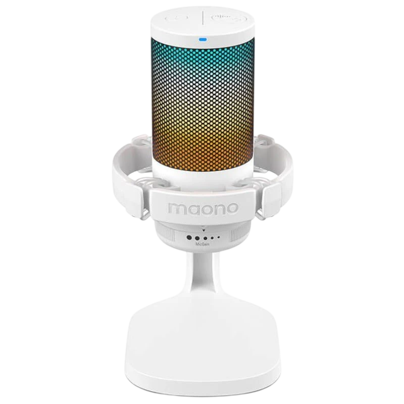 Maono DGM20 RGB Blanco cardioide de condensador Micrófono
