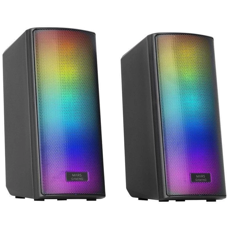 Mars Gaming MSRGB2 15W luces LED entrada AUX Bluetooth 5.3 Altavoces PC