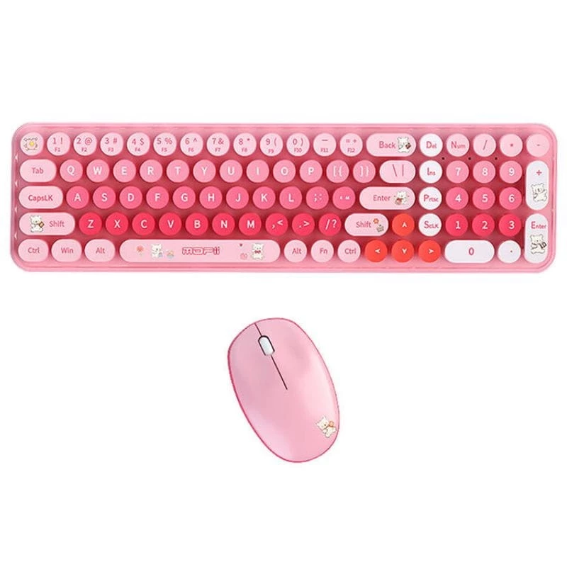 MOFII Baby Bear Rosa inalámbrico Teclado y ratón