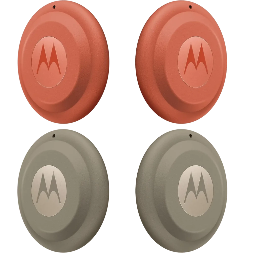 Motorola Moto Tag 2.0 Rojo/Gris Pack ×4 Bluetooth 5.4 UWB Localizador