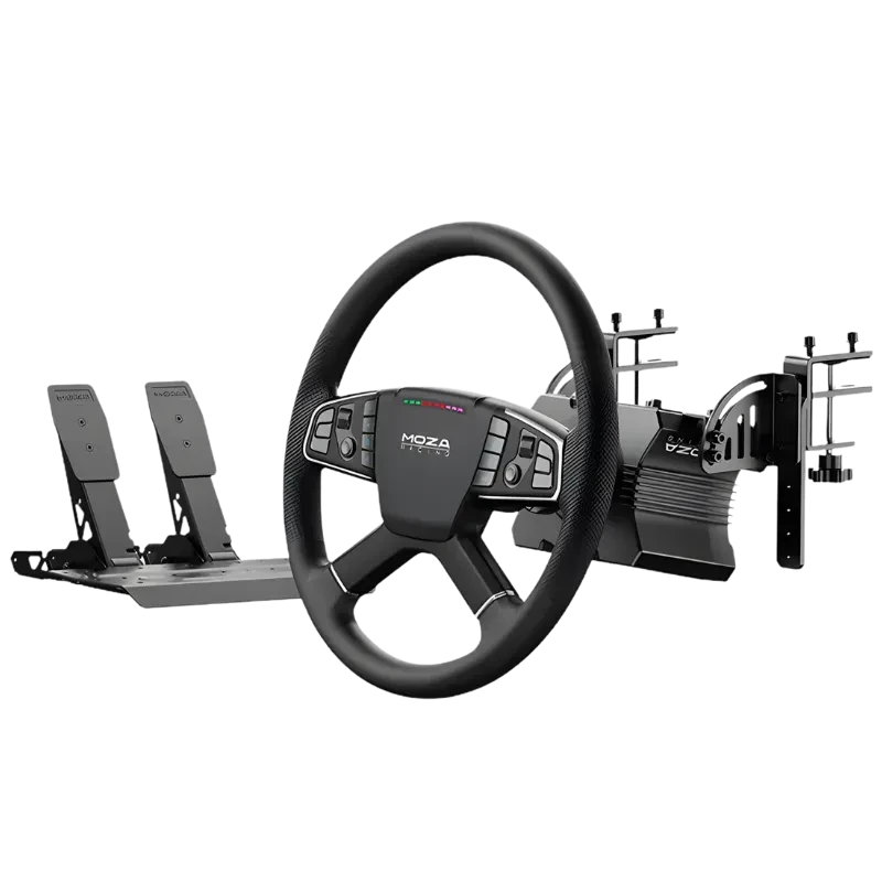 Moza R5 Trucking Bundle PC con base directa de 5nm + Pedales Direct Drive 14 botones Volante de simulación